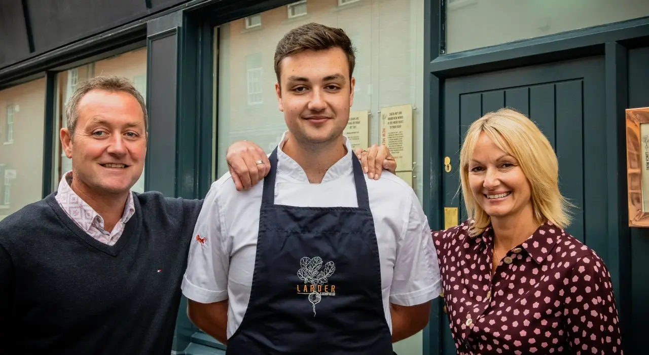 Larder journey - Chef Luke outside the restaurant