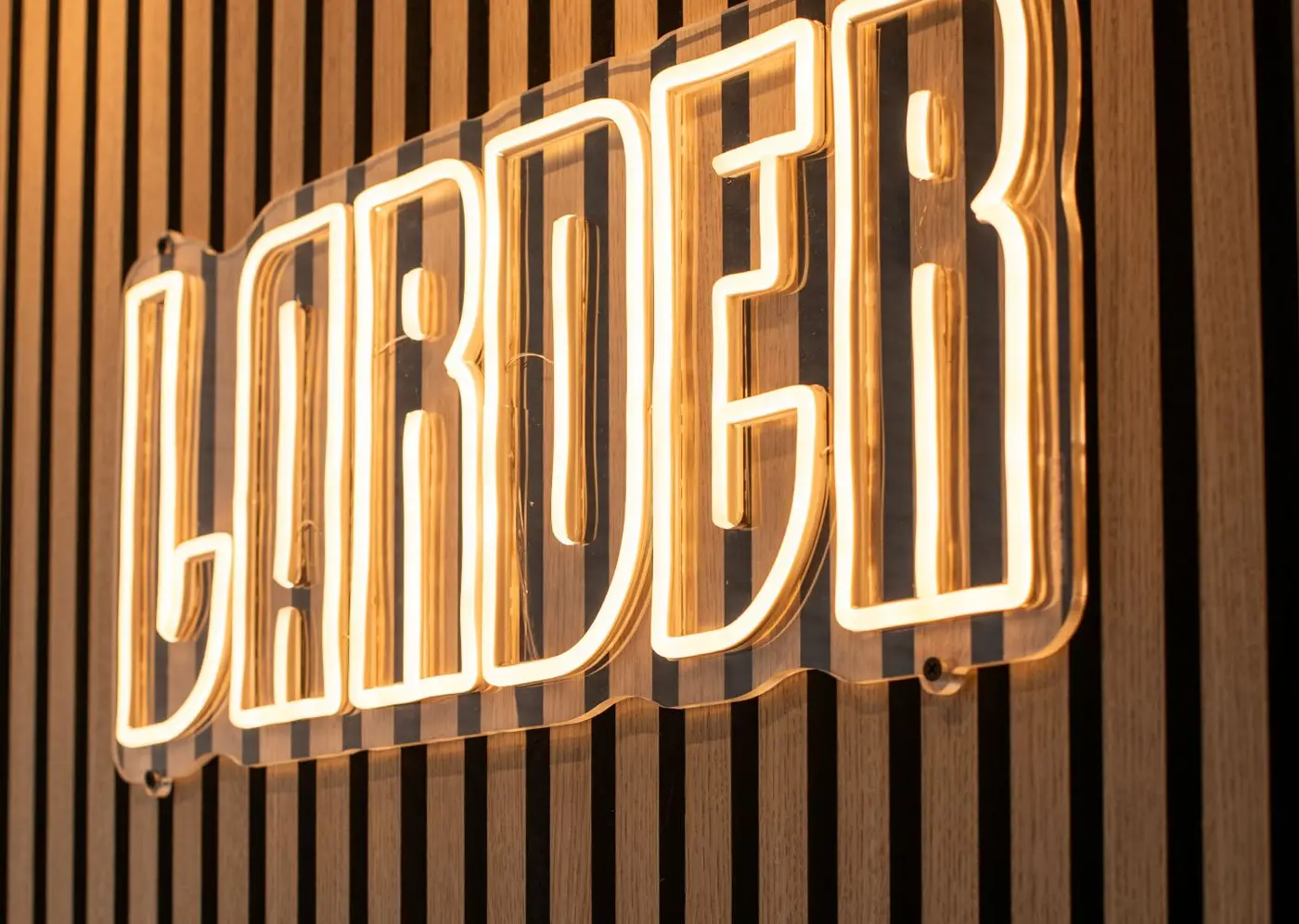 Larder interior LED sign