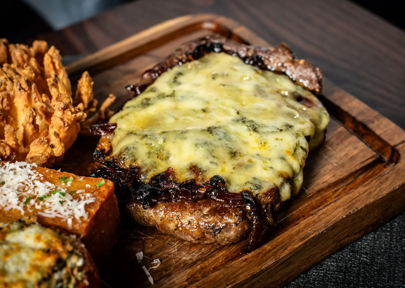 Chef Luke's cut, steak with blue cheese